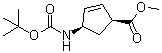 (1S,4R)-4-[[叔丁氧羰基]氨基]-2-环戊烯-1-羧酸甲酯分子结构 (CAS 168683-02-1)