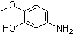 structure of CAS# 1687-53-2, 2-甲氧基-5-氨基苯酚