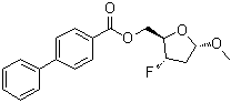 甲基 2,3-二脱氧-3-氟-alpha-D-赤式-呋喃戊糖苷 5-[1,1'-联苯]-4-羧酸酯分子结构 (CAS 168786-98-9)