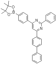 4-[1,1'-联苯]-4-基-2-苯基-6-[4-(4,4,5,5-四甲基-1,3,2-二氧硼杂环戊烷-2-基)苯基]嘧啶分子结构 (CAS 1689538-51-9)