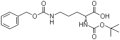 N-叔丁氧羰基-N'-苄氧羰基-D-鸟氨酸分子结构 (CAS 16937-92-1)