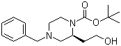 (S)-4-苄基-2-(2-羟乙基)哌嗪-1-甲酸叔丁酯分子结构 (CAS 169447-92-1)