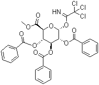 2,3,4-三-O-苯甲酰基-alpha-D-吡喃葡萄糖醛酸甲酯三氯乙酰亚胺酯分子结构 (CAS 169557-99-7)
