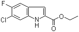 structure of CAS# 169674-00-4, 6-氯-5-氟-1H-吲哚-2-甲酸乙酯
