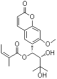 CAS # 169736-93-0, Angelol K, (2Z)-2-Methyl-2-butenoic acid (1R,2S)-2,3-dihydroxy-1-(7-methoxy-2-oxo-2H-1-benzopyran-6-yl)-3-methylbutyl ester