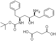 CAS # 169870-02-4, [2S,3S,5S]-2-Amino-3-hydroxy-5-tert-butyloxycarbonylamino-1,6-diphenylhexane succinate salt, [(1S,3S,4S)-4-Amino-3-hydroxy-5-phenyl-1-(phenylmethyl)pentyl]carbamic acid 1,1-dimethylethyl ester butanedioate