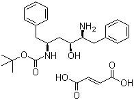 CAS 登录号：169870-03-5, [2S,3S,5S]-2-氨基-3-羟基-5-叔丁氧羰基氨基-1,6-二苯基己烷富马酸盐