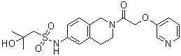 structure of CAS# 1698878-14-6, 2-羟基-2-甲基-N-[1,2,3,4-四氢-2-[2-(3-吡啶基氧基)乙酰基]-6-异喹啉基]-1-丙烷磺酰胺