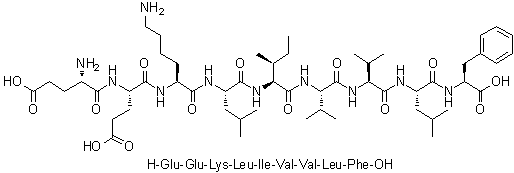 CAS # 169896-35-9, L-alpha-Glutamyl-L-alpha-glutamyl-L-lysyl-L-leucyl-L-isoleucyl-L-valyl-L-valyl-L-leucyl-L-phenylalanine