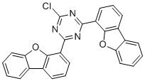 2-氯-4,6-双(二苯并[b,d]呋喃-4-基)-1,3,5-三嗪分子结构 (CAS 1699739-83-7)