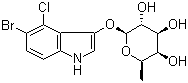 structure of CAS# 17016-46-5, 5-溴-4-氯-1H-吲哚-3-基 6-脱氧-beta-D-吡喃半乳糖苷