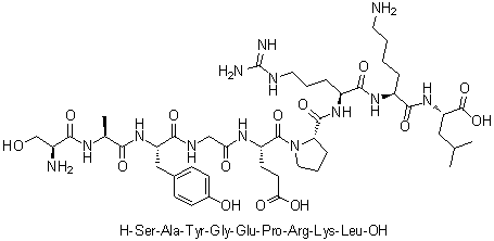 L-Seryl-L-alanyl-L-tyrosylglycyl-L-alpha-glutamyl-L-prolyl-L-arginyl-L-lysyl-L-leucine molecular structure (CAS 170173-06-5)