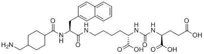 CAS # 1703768-74-4, Vipivotide tetraxetan Linker, (2S)-2-[[(1S)-5-[[(2S)-2-[[4-(aminomethyl)cyclohexanecarbonyl]amino]-3-naphthalen-2-ylpropanoyl]amino]-1-carboxypentyl]carbamoylamino]pentanedioic acid