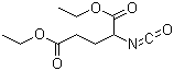 2-异氰酸酯戊二酸二乙酯分子结构 (CAS 17046-23-0)