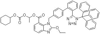 三苯甲基坎地沙坦西来替昔酯分子结构 (CAS 170791-09-0)