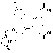 structure of CAS# 170908-81-3, 1,4,7,10-Tetraazacyclododecane-1,4,7,10-tetraacetic acid 1-(2,5-dioxo-1-pyrrolidinyl) ester