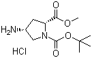 structure of CAS# 171110-72-8, (2S,4S)-1-tert-Butyl 2-methyl 4-aminopyrrolidine-1,2-dicarboxylate hydrochloride