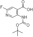 structure of CAS# 171178-42-0, 5-tert-Butoxycarbonylamino-2-fluoroisonicotinic acid
