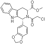 structure of CAS# 171489-59-1, (1R,3R)-1-(1,3-苯并二氧戊环-5-基)-2-(氯乙酰基)-2,3,4,9-四氢-1H-吡啶并[3,4-b]吲哚-3-羧酸甲酯