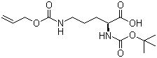 structure of CAS# 171820-74-9, N-叔丁氧羰基-N'-[(烯丙氧基)羰基]-L-鸟氨酸
