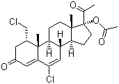 6-氯-1a-氯甲基-17-羟基孕甾-4,6-二烯-3,20-二酮醋酸酯分子结构 (CAS 17183-98-1)