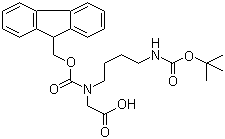 N-芴甲氧羰基-N-(4-叔丁氧羰基氨基丁基)甘氨酸分子结构 (CAS 171856-09-0)