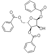 alpha-L-呋喃核糖 1,3,5-三苯甲酸酯分子结构 (CAS 171866-30-1)