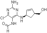 N-[2-氨基-4-氯-6-[[(1R,4S)-4-羟甲基-2-环戊烯-1-基]氨基]-5-嘧啶基]甲酰胺分子结构 (CAS 171887-04-0)