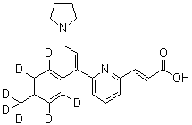(E,E)-3-[6-[1-[4-(甲基-d3)苯基-2,3,5,6-d4]-3-(1-吡咯烷基)-1-丙烯基]-2-吡啶基]-2-丙烯酸分子结构 (CAS 172165-56-9)