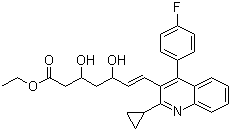 structure of CAS# 172336-32-2, (E)-3,5-二羟基-7-[2-环丙基-4-(4-氟苯基)-3-喹啉基]庚-6-烯酸乙酯