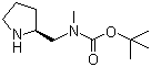 (S)-甲基(2-吡咯烷基甲基)氨基甲酸叔丁酯分子结构 (CAS 172477-91-7)