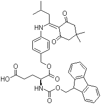 structure of CAS# 172611-75-5, N-[(9H-芴-9-基甲氧基)羰基]-L-谷氨酸 1-[[4-[[1-(4,4-二甲基-2,6-二氧代环己亚基)-3-甲基丁基]氨基]苯基]甲基]酯