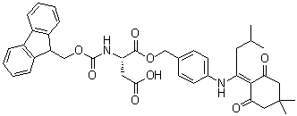 structure of CAS# 172611-77-7, N-[芴甲氧羰基]-L-天冬氨酸 1-[[4-[[1-(4,4-二甲基-2,6-二氧代环己基亚基)-3-甲基丁基]氨基]苯基]甲基]酯
