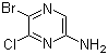 structure of CAS# 173253-42-4, 5-Bromo-6-chloropyrazin-2-amine