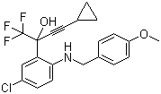CAS # 173676-60-3, (S)-5-Chloro-alpha-(cyclopropylacetenyl)-2-[((4-methoxyphenyl)methyl)amino]-alpha-(trifluoromethyl)benzenemethanol