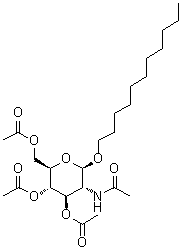 十一烷基 2-(乙酰氨基)-2-脱氧-beta-D-吡喃葡萄糖苷 3,4,6-三乙酸酯分子结构 (CAS 173725-24-1)