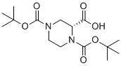 (R)-1,4-双(叔-丁氧羰基)哌嗪-2-羧酸分子结构 (CAS 173774-48-6)