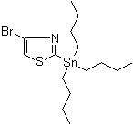 structure of CAS# 173978-98-8, 4-Bromo-2-(tributylstannyl)thiazole