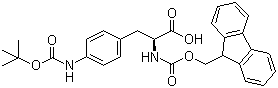 4-(叔丁氧羰基)氨基-N-芴甲氧羰基-L-苯丙氨酸分子结构 (CAS 174132-31-1)