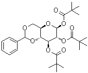 4,6-O-(苯基亚甲基)-beta-D-吡喃葡萄糖三(2,2-二甲基丙酸酯)分子结构 (CAS 174465-15-7)