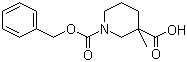 CAS # 174543-78-3, 1-N-Cbz-3-Methylpiperidine-3-carboxylic acid, 3-Methyl-1,3-piperidinedicarboxylic acid 1-(phenylmethyl) ester