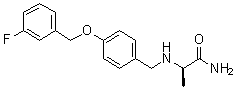 (2R)-2-[[[4-[(3-氟苯基)甲氧基]苯基]甲基]氨基]丙酰胺分子结构 (CAS 174756-44-6)