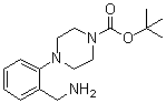 structure of CAS# 174855-53-9, 4-[2-(Aminomethyl)phenyl]-1-piperazinecarboxylic acid 1,1-dimethylethyl ester