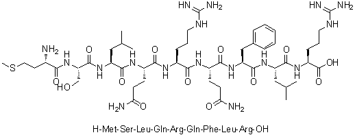 L-蛋氨酰-L-丝氨酰-L-亮氨酰-L-谷氨酰胺酰-L-精氨酰-L-谷氨酰胺酰-L-苯丙氨酰-L-亮氨酰-L-精氨酸分子结构 (CAS 174881-39-1)