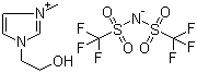 1-(2-羟基乙基)-3-甲基咪唑鎓双(三氟甲磺酰基)亚胺盐分子结构 (CAS 174899-86-6)