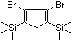CAS # 175658-90-9, 2,5-Bis(trimethylsilyl)dibromothiophene, 3,4-Dibromo-2,5-bis(trimethylsilyl)thiophene