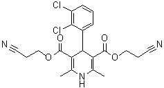 structure of CAS# 175688-79-6, 4-(2,3-二氯苯基)-1,4-二氢-2,6-二甲基-3,5-吡啶二甲酸二(2-氰基乙基)酯