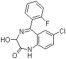 7-氯-5-(2-氟苯基)-1,3-二氢-3-羟基-2H-1,4-苯并二氮杂卓-2-酮分子结构 (CAS 17617-60-6)
