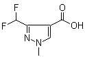 3-二氟甲基-1-甲基吡唑-4-羧酸分子结构 (CAS 176969-34-9)
