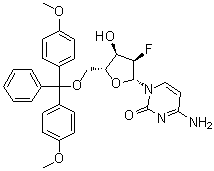5'-O-[二(4-甲氧基苯基)苯基甲基]-2'-脱氧-2'-氟胞苷分子结构 (CAS 177086-37-2)